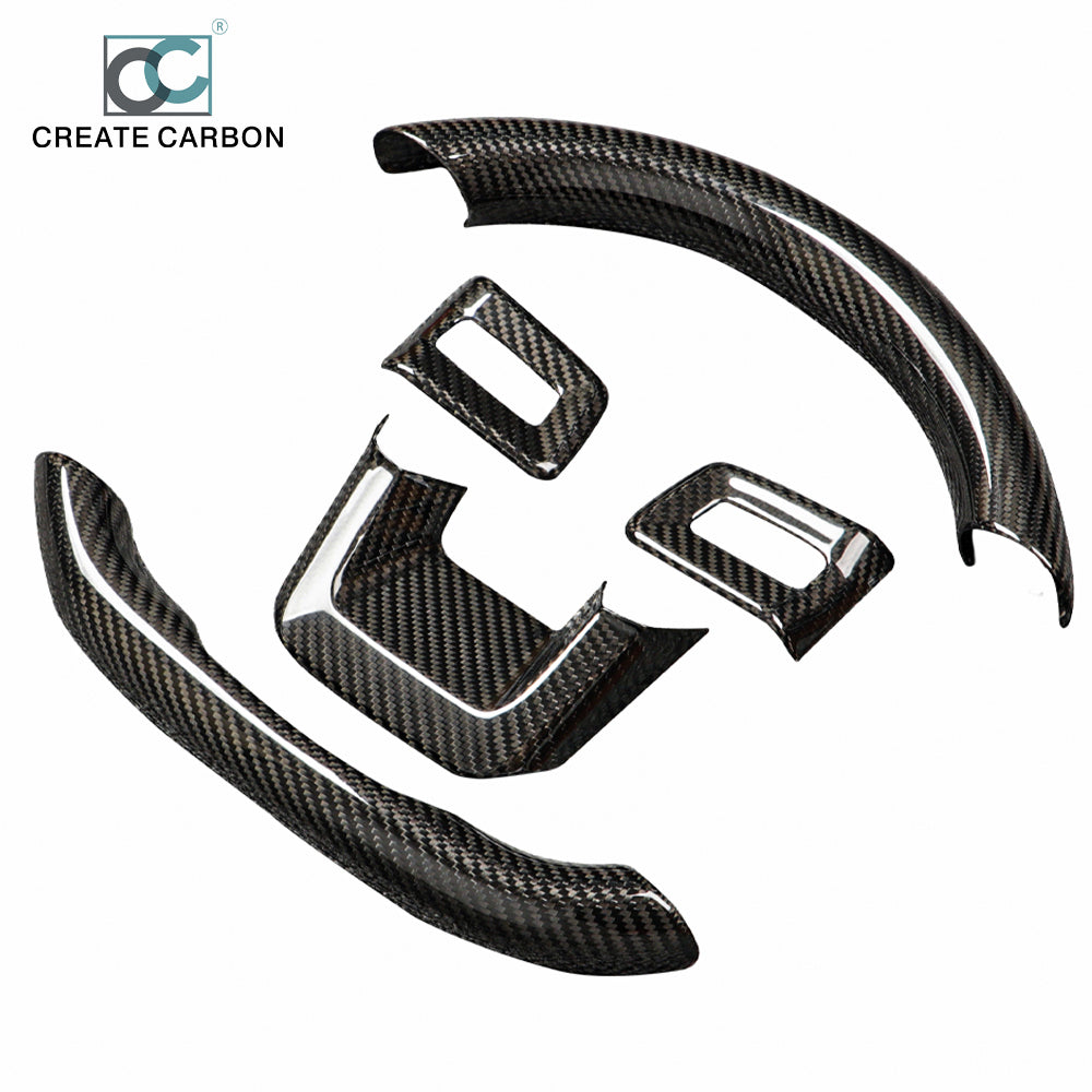 Dry Carbon Fiber Steering Wheel Cover 5pcs for Rivian R1S R1T