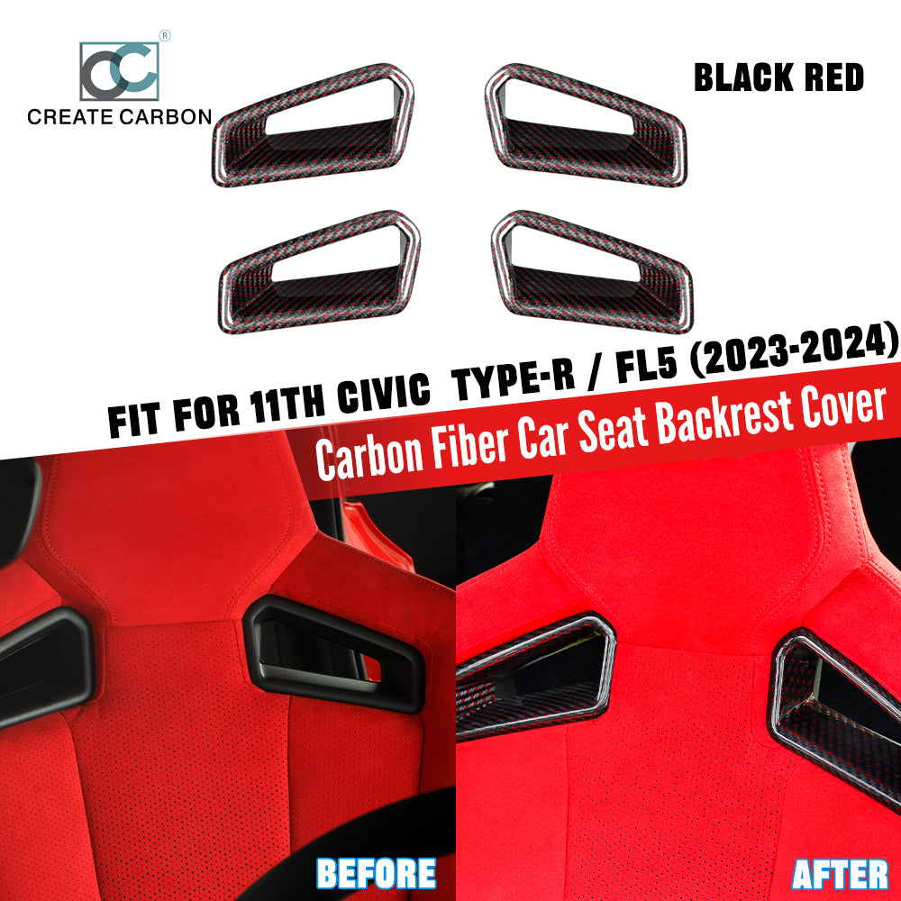 JSWAN Dry Red Carbon Fiber Front Seat Garnish for Civic Type R FL5 2023