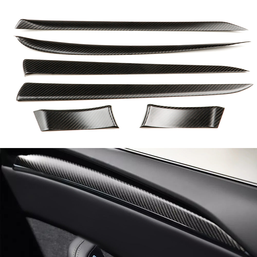 Dry Carbon Fiber Door Panel Trim For Tesla Model X