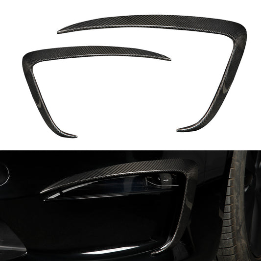 Real Carbon Fiber Fog Light Trim for Tesla Model S 2021+