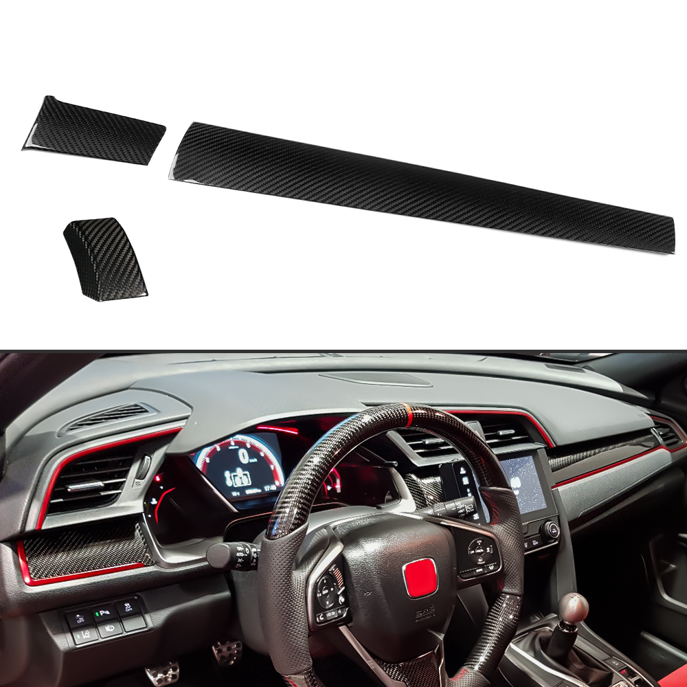 CREATE CARBON Dry Carbon Fiber Dashboard Panel Cover Trim for Honda Civic Type R FK8 (LHD) | Custom Fit & Stylish Upgrade