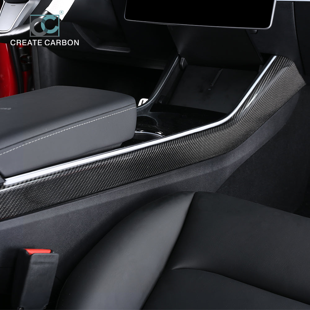 JSWAN Dry Carbon Fiber  Center Control Side Trim for Tesla Model 3 Y