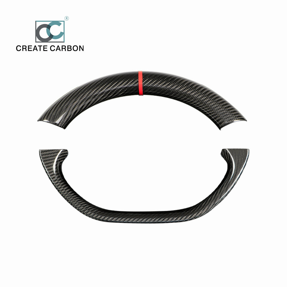 Real Carbon Fiber Steering Wheel Cover Trim Compatible with KIA EV6 Accessories