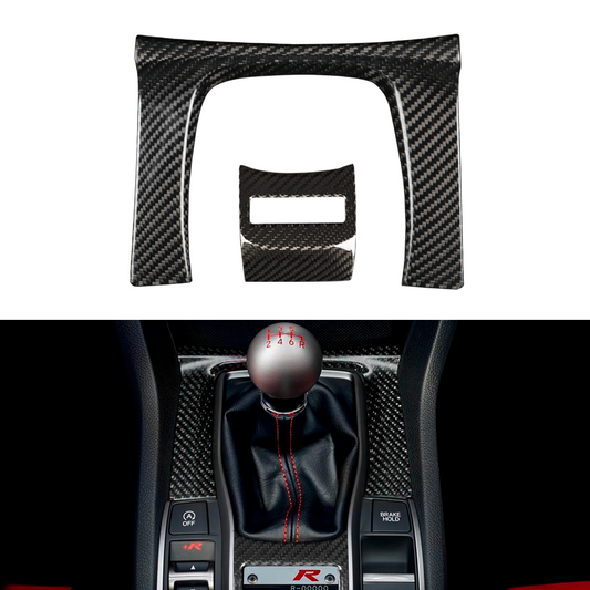 CREATE CARBON Gloss Carbon Fiber Gear Shift Panel Trim Cover for Honda Civic Type R FK8