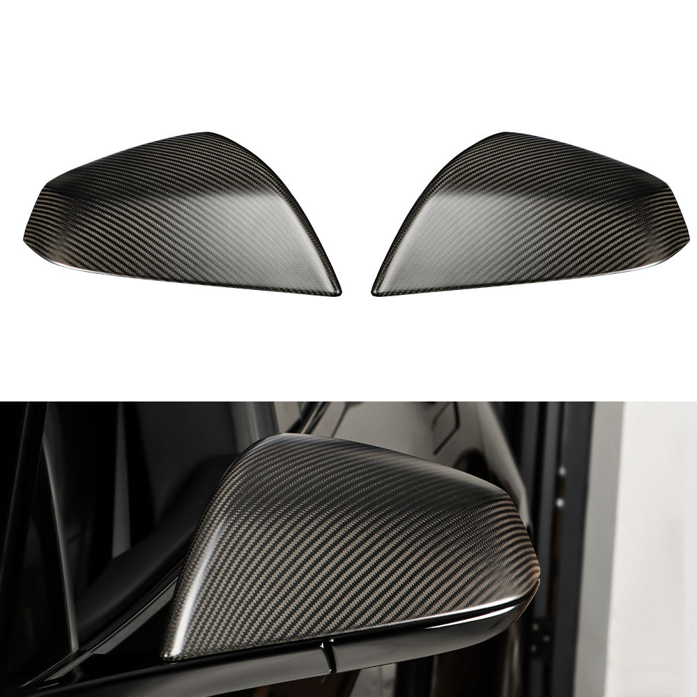 Real Carbon Fiber Rear View Mirror Covers For Tesla Model S (2016-2024)