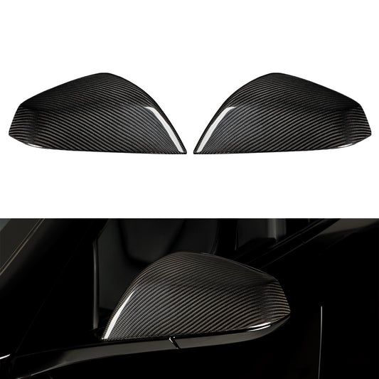 Real Carbon Fiber Rear View Mirror Covers For Tesla Model S (2016-2024)