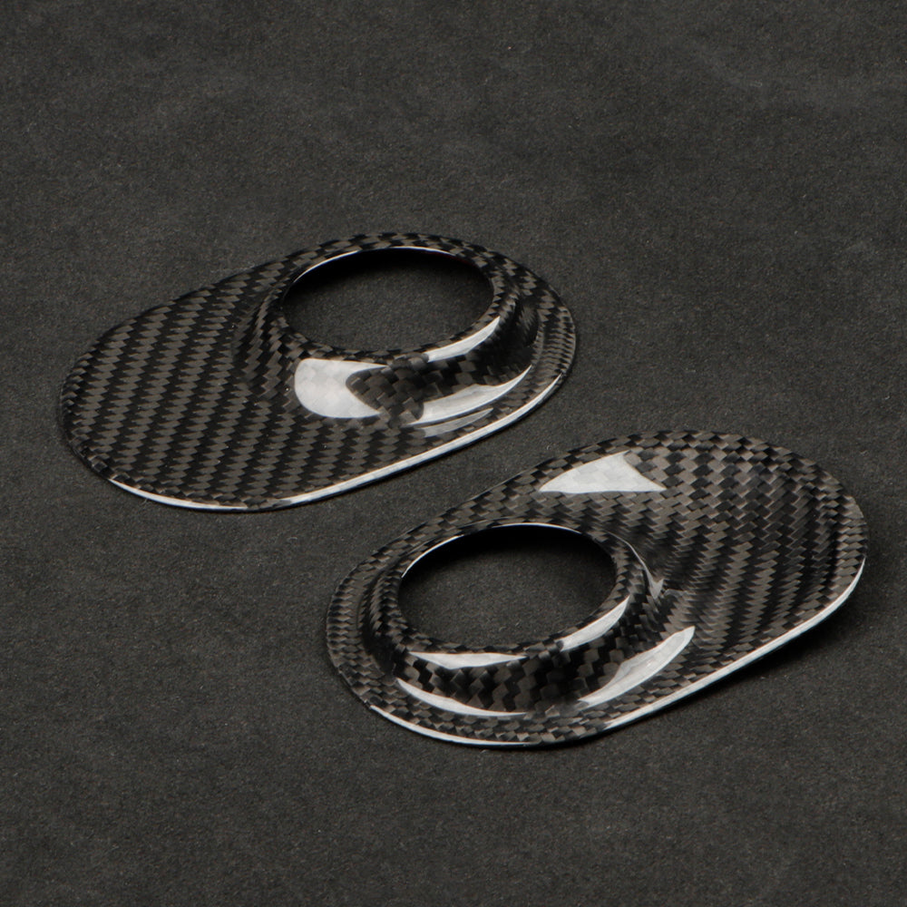 Carbon Fiber 2Pcs Door Audio Ring Decoration Sticker for Hyundai Elantra N