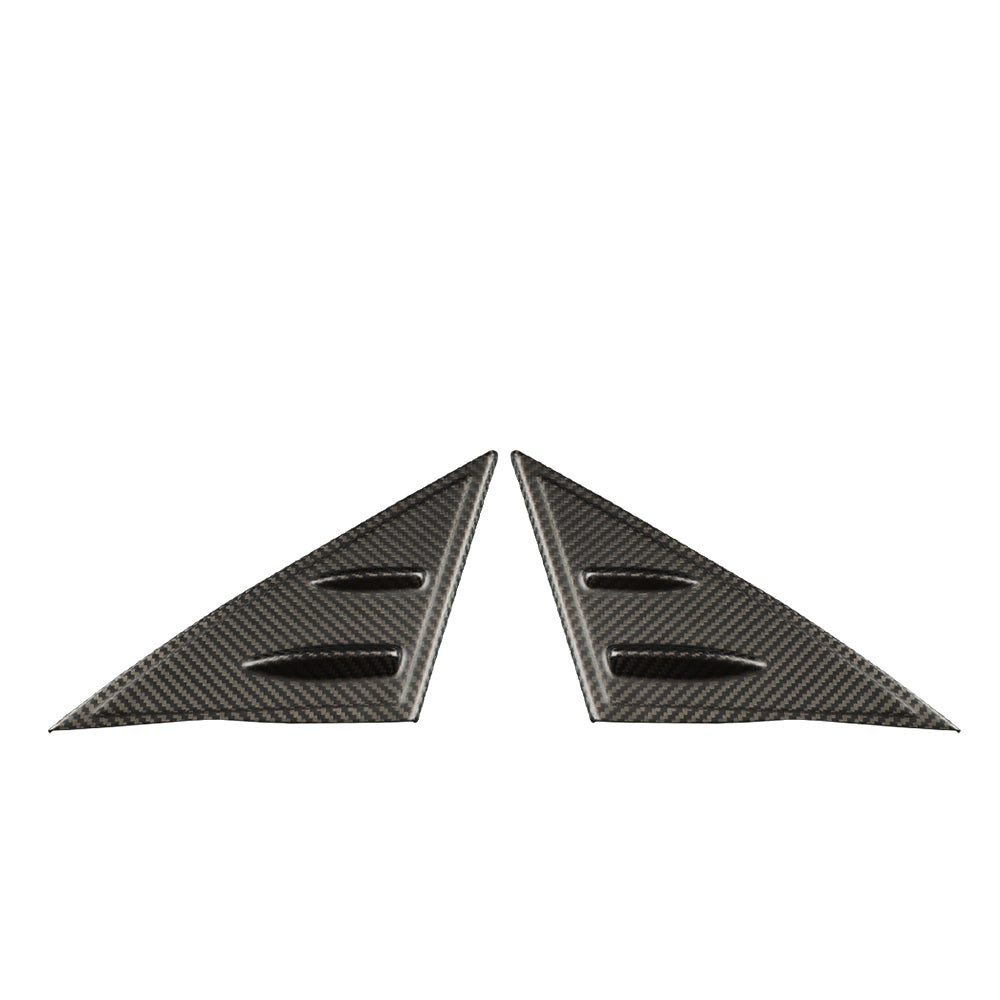 CREATE CARBON Real Carbon Fiber A Pillar Window Triangle Cover For Tesla Model 3 Highland