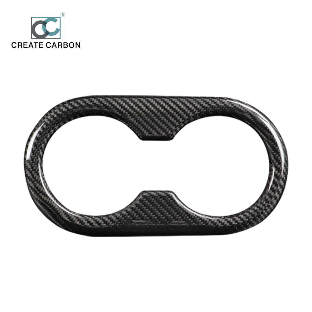 JSWAN Dry Carbon Fiber Cup Holder Cover for Tesla model 3 Y