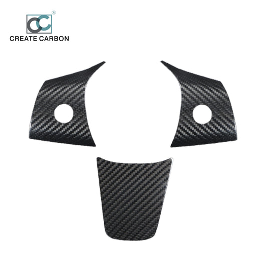 JSWAN Dry Carbon Fiber Steering Wheel Cover 3pcs for Tesla model 3 Y