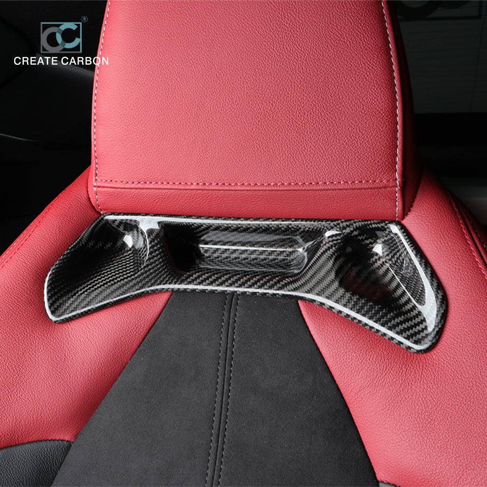 JSWAN 2pcs Matte Carbon Fiber Seat Headrest Trim Cover Fit For Supra MK5 A90 2019-2024