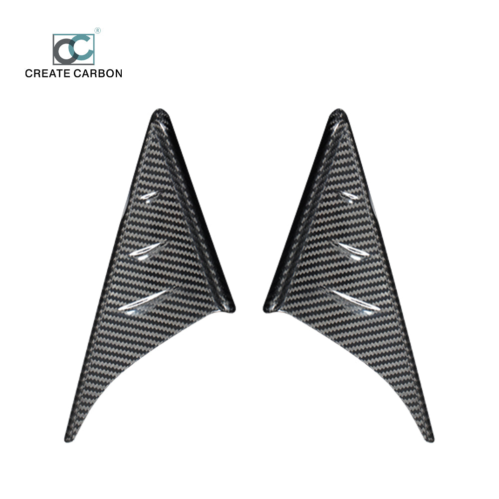 JSWAN 2pcs Carbon Fiber Side Mirror Triangle Spoiler Trim For GR Supra A90 MK5 2019+