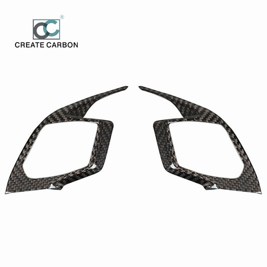 JSWAN 2pcs Real Carbon Fiber Steering Wheel Panel Cover for Kia EV6 GT GT Line 2021+