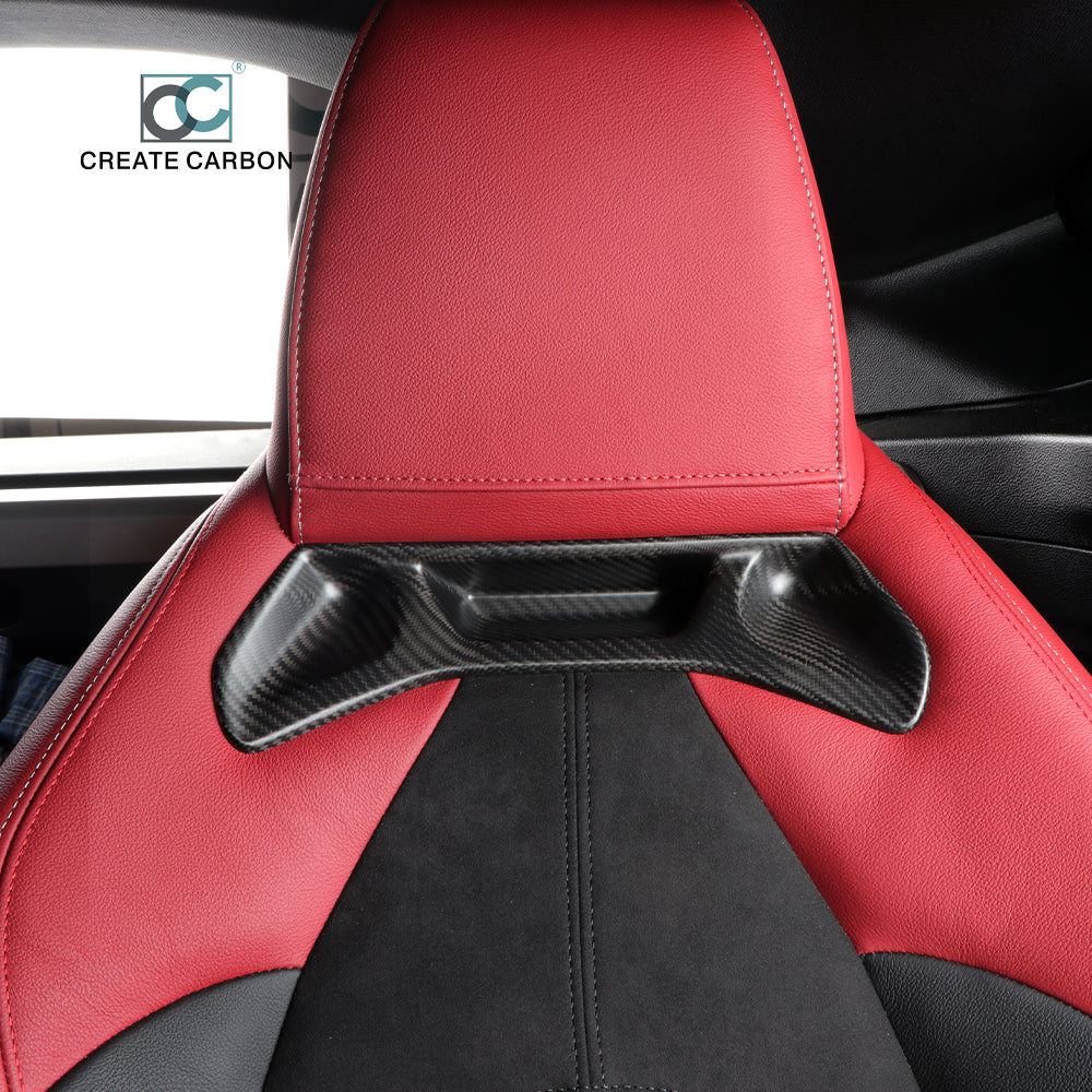 JSWAN 2pcs Matte Carbon Fiber Seat Headrest Trim Cover Fit For Supra MK5 A90 2019-2024