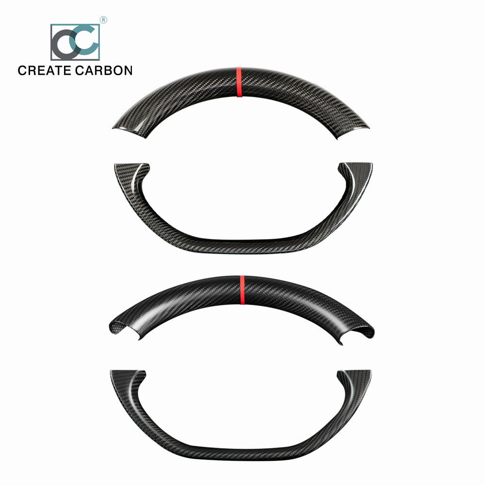 Real Carbon Fiber Steering Wheel Cover Trim Compatible with KIA EV6 Accessories