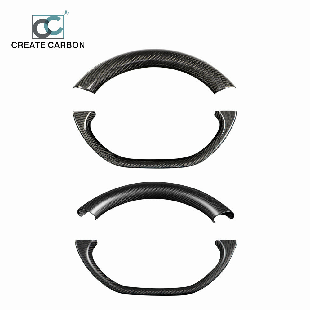 Real Gloss Black Carbon Fiber Car Steering Wheel Cover For Kia EV6 GT GT Line