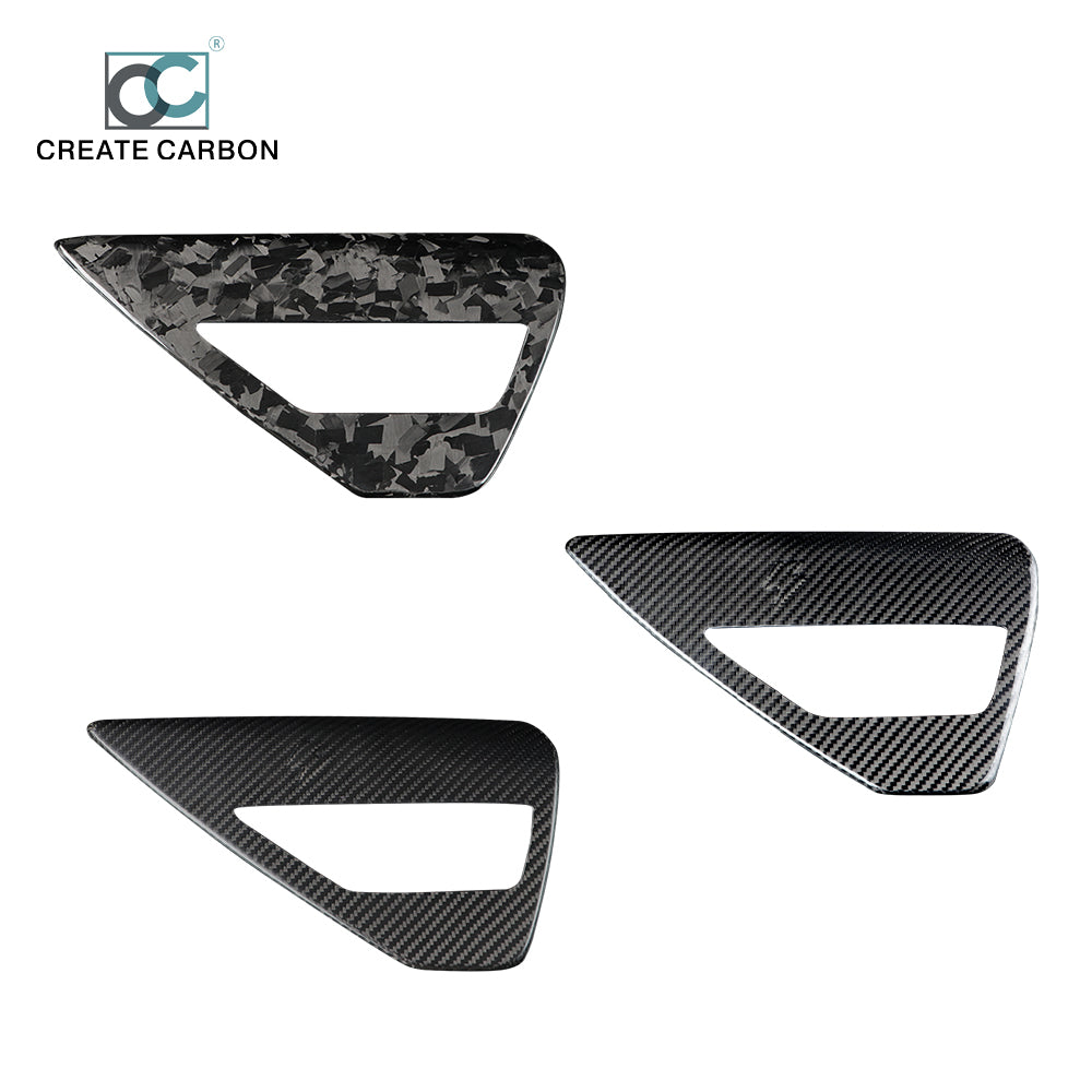 JSWAN Dry Carbon Fiber Charging Port Panel Trim Cover for Tesla model 3 Y