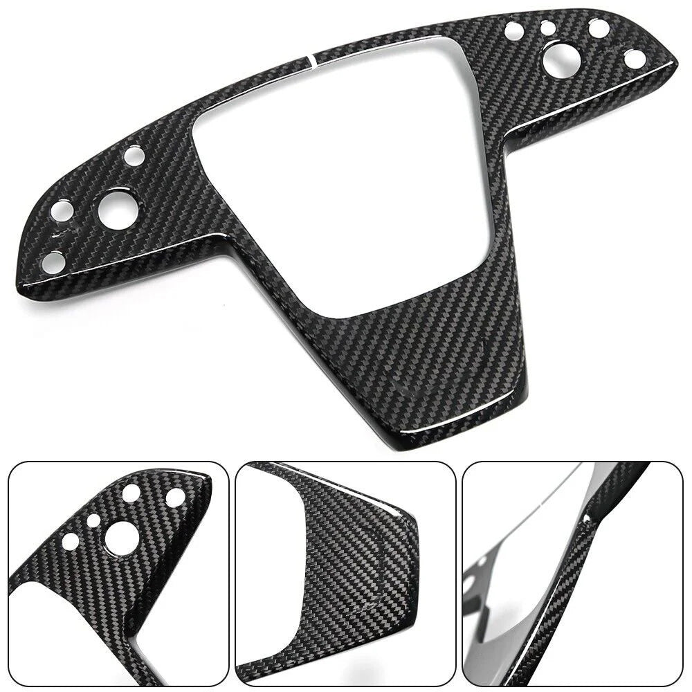 Real Carbon Fiber Interior Steering Wheel Trim For Tesla Model S Model X 2021+