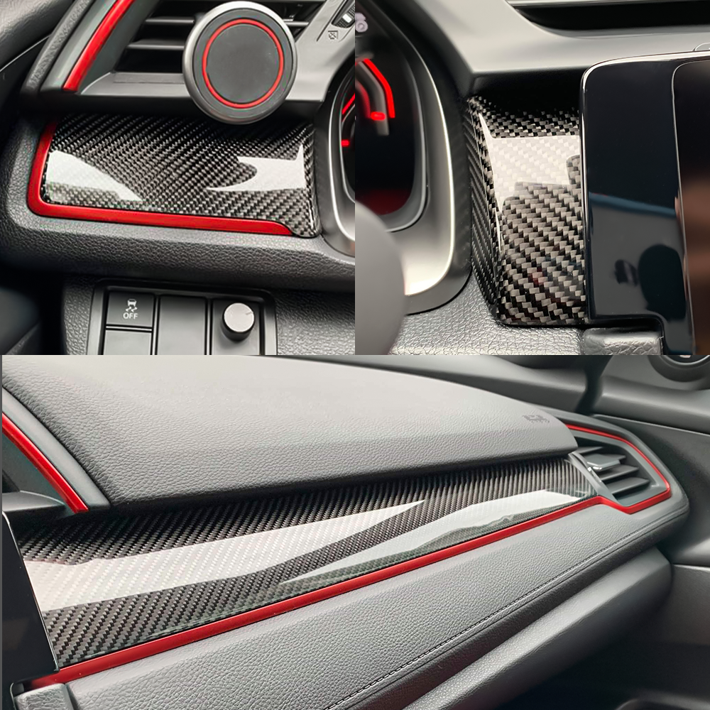 CREATE CARBON Dry Carbon Fiber Dashboard Panel Cover Trim for Honda Civic Type R FK8 (LHD) | Custom Fit & Stylish Upgrade