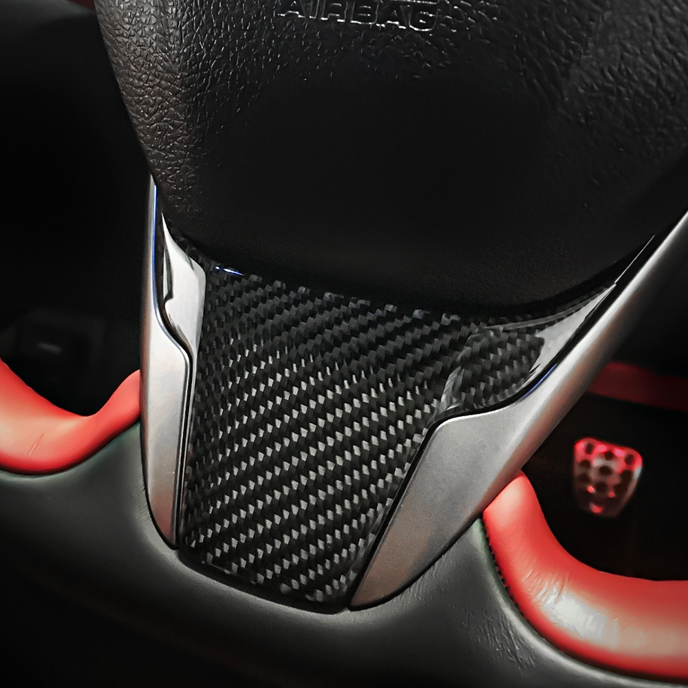 CREATE CARBON Gloss Carbon Fiber Steering Wheel Panel Trim Cover for Honda Civic Type R FK8 | Premium Interior Upgrade