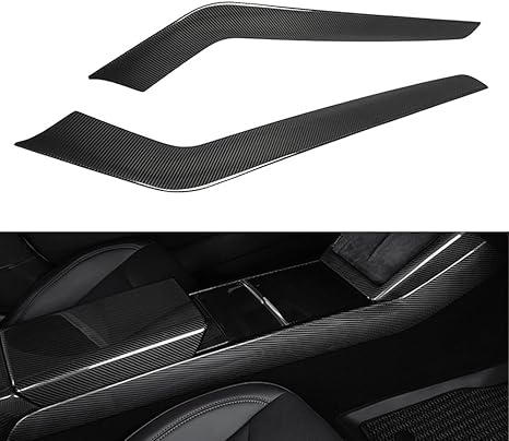 CREATE CARBON Real Carbon Fiber Center Console Side Cover for Tesla Model 3 Highland Performance (2024+)