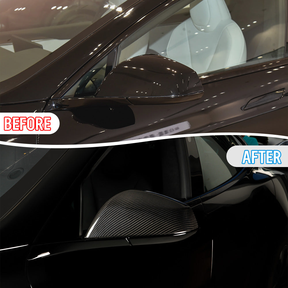 Real Carbon Fiber Rear View Mirror Covers For Tesla Model S (2016-2024)